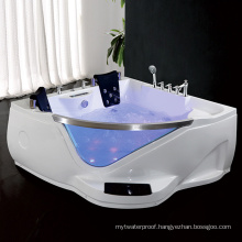 with Marble Step Acrylic Jacuzzi Indoor Corner Bathtub with Seat